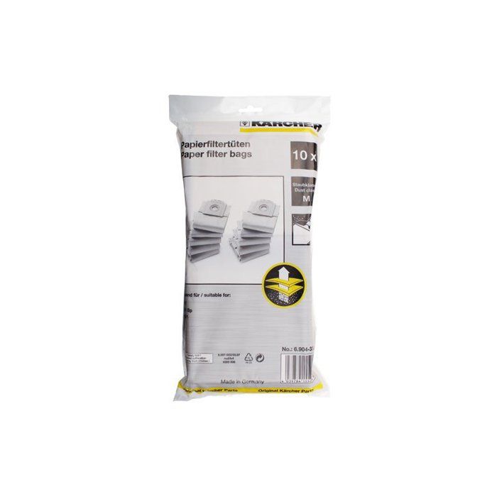 Paquet de 10 filtres papier pour aspirateur T7/10 - KARCHER - 69043330