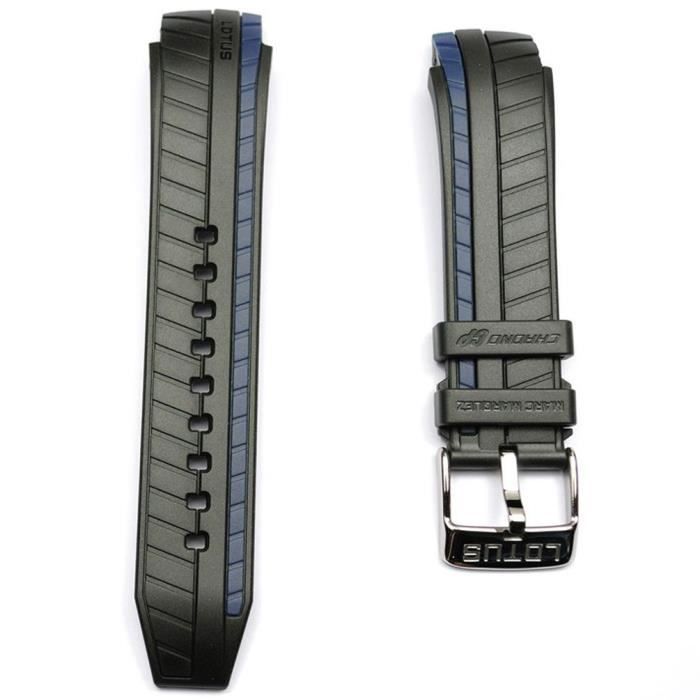 Bracelet en caoutchouc noir Lotus Marc Marquez à rayures bleues modèles 18103