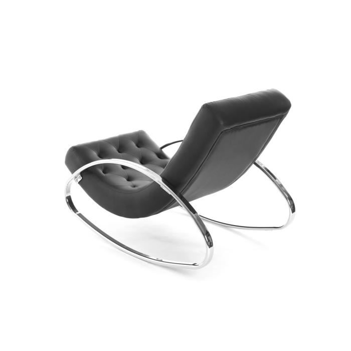 Miliboo - Fauteuil design noir rocking chair CHESTY