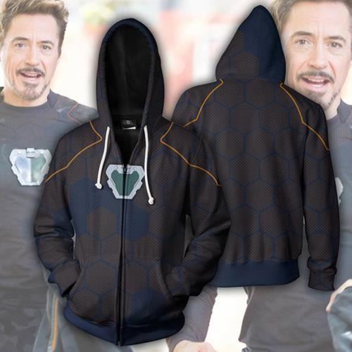 Sweats à capuche imprimés en 3d,Sweat-shirt à capuche de Super héros du film Iron Man, Tony Stark, Costume de Cosplay, veste et man