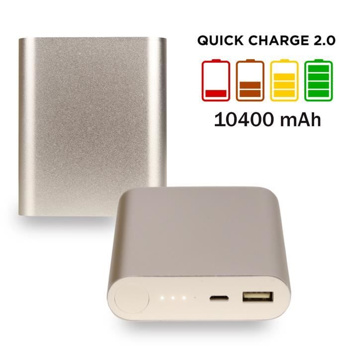 Batterie externe portable Powerbank 10400 mah - Silver - Charge ultra rapide