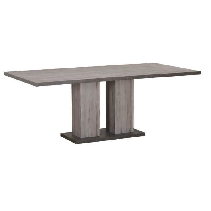 Table de repas à allonge Bois grisé/Béton ciré - NOVA - L 180 / 240 x l 90 x H 75