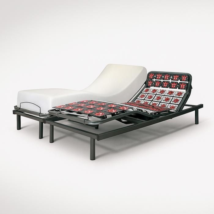 Sommier Électrique de Relaxation + Matelas 2x70x200 by Sampur Mémoire de Forme - Moteur Électrique OKIN - Plots Multidirectionnels