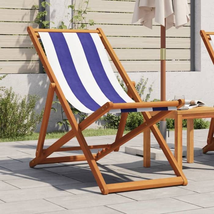 vidaXL Chaise de plage pliable et - vue 4