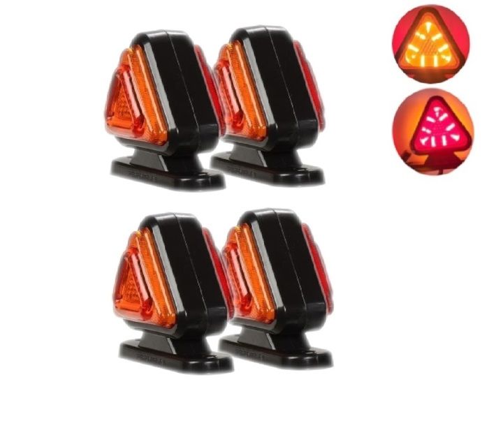 2 Feux De Gabarit LED Rouge/Orange 12-24V - Cabochon Fumée, Base Caoutchouc, Pour Camion Remorque Fourgon Agricole - 7