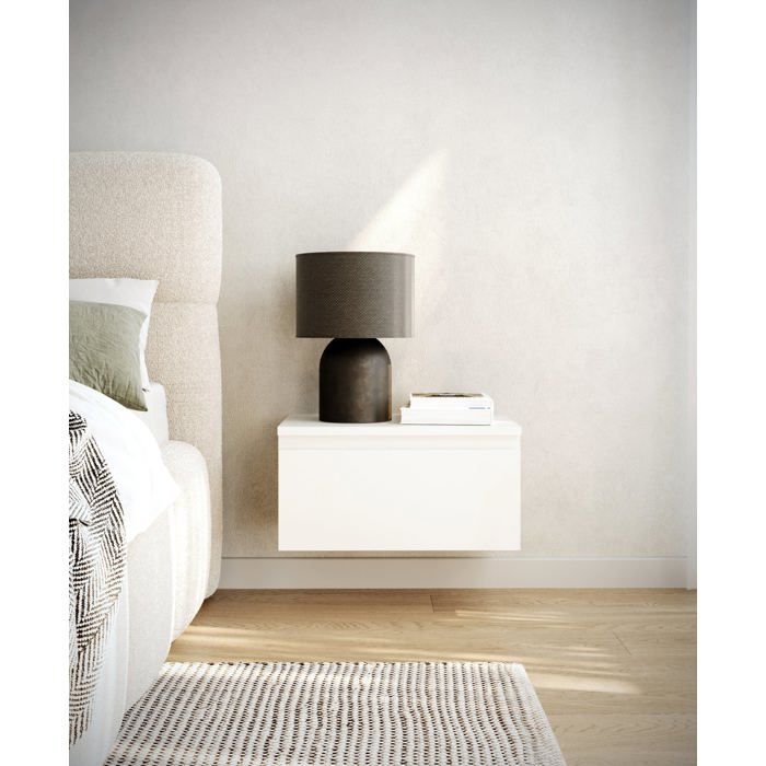 Table de chevet suspendue- BEMMI- 49 cm - blanc