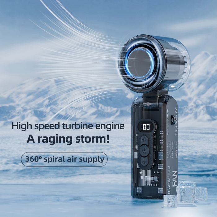 Ventilateur Climatiseur Portable - BYLND - Mini À Main - USB Rechargeable - 3 Vitesses - LED Blanc - Bylnd