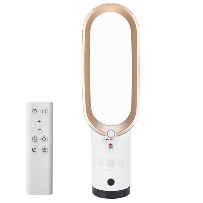 Ventilateur tour silencieux 24 pouces sans pales 10 vitesses télécommande minuterie 9h oscillation 90° et purification de lair - Prumya