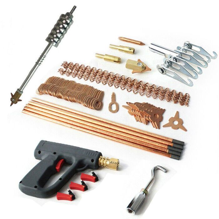 Lot de 86 outils de débosselage de voiture - Outil de réparation de bosses de soudure - Extracteur de tôle - Débosselage