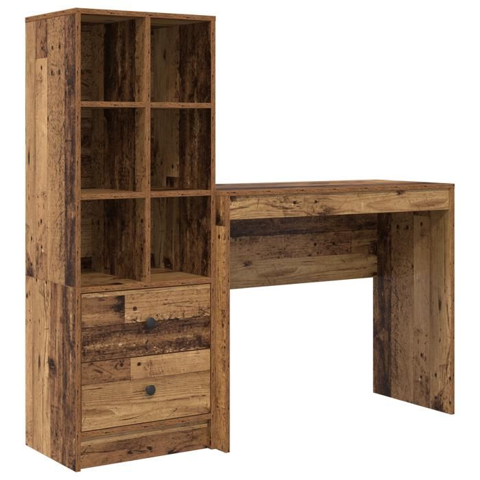 PROMOTION BureauBuffet salle à mangerCommode Salon - avec rangement Vieux bois - Bois dingénierie 58730 - BestMeuble