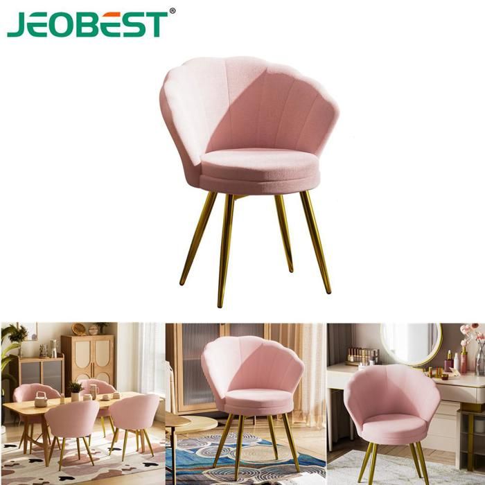 JEOBEST Fauteuil À Oreilles en Forme de Fleur Chaise de Coiffeuse Salon Chambre À Coucher Balcon avec Revêtement en Velours