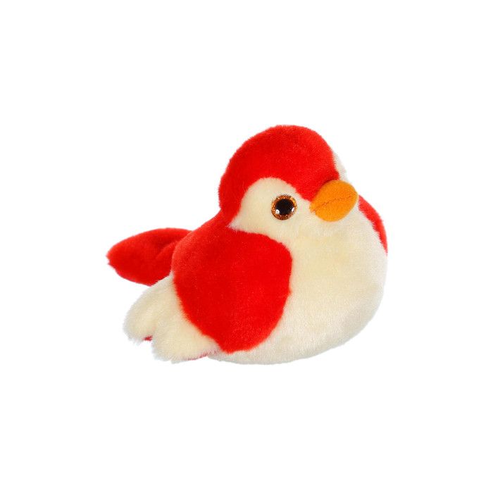 Peluche - Peluche Oiseau sonore birdies 14 cm - rouge