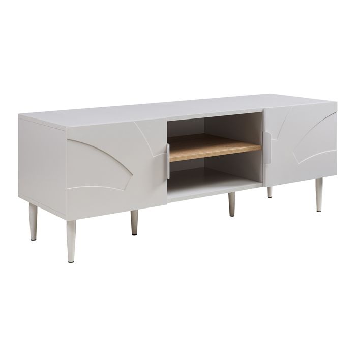 Meuble TV Starvili avec 2 portes 120 x 40 x 45 cm beige