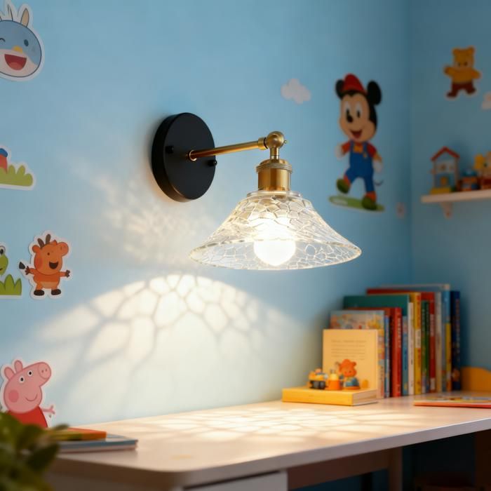 SNOGOLD Applique Mural Moderne E27 Luminaire Abat-jour en Verre Transparent Ø20cm Éclairage pour Chambre Salle à Manger