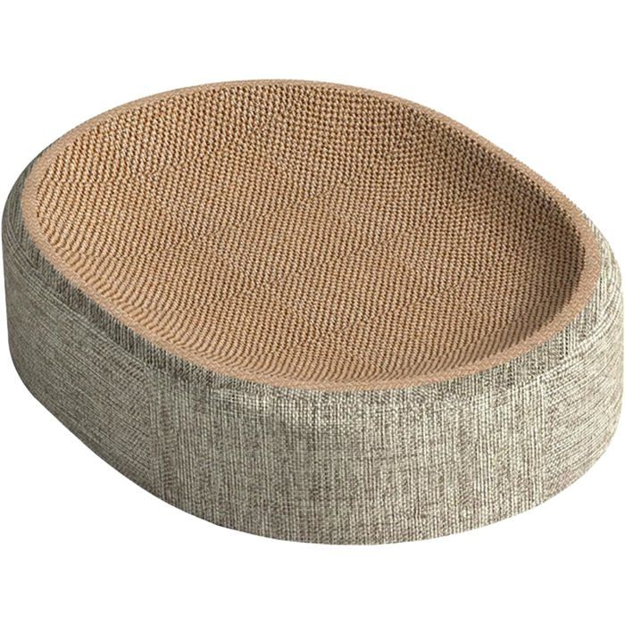 Nid griffoir ovale en sisal bol confortable pour dormir et jouer protège meubles