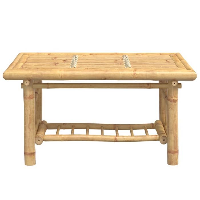 Table basse en bambou - vidaxl - 70x45x36 cm - Brun - Design moderne - Capacité 75 kg - Étagère de rangement