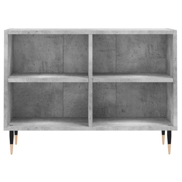 Meuble TV gris béton - WIENS - 69.5x30x50 cm - Bois dingénierie - Gris béton - Grand espace de rangement - Pieds en fer