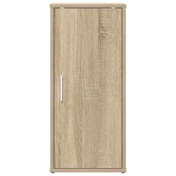 Armoire à chaussures chêne sonoma - MEUBLECHIC - Lot de 2 - 32x35x70 cm - Aggloméré - 5 étagères - Porte réversible