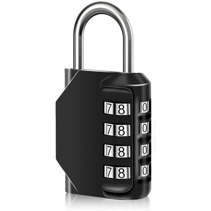 Cadenas à combinaison étanche - NAOTY - 4 chiffres - Alliage de zinc - Résistant aux intempéries - Sécurité élevée