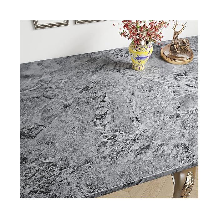 Papier Peint Marbre Gris Vinyle Adhesif Plac Plan de Travail Cuisine Papiers Peints Imitation Pierre Grise 40 x 200 cm PAPIER PEINT