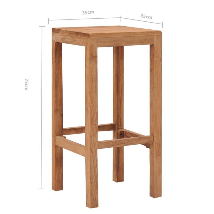 NEUF Siège Haut - chaise de bar à dos haut Tabourets de bar - (lot de 4) - Fauteuils cuisine Bois de teck massif FR00_85328956