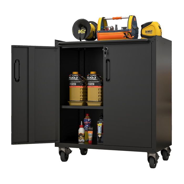 Armoire datelier en acier 75×42×88 cm avec roulettes et système de verrouillage pour usage universel