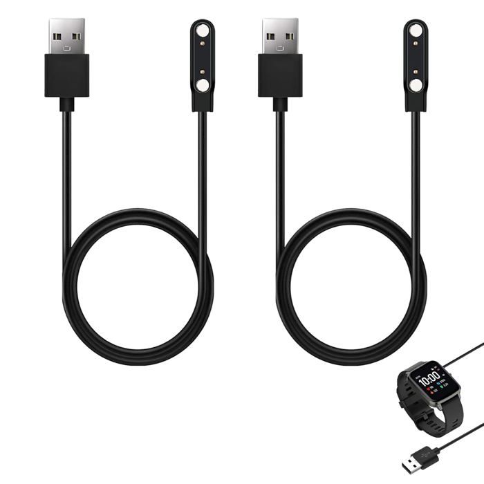 2 Pièces Universel Chargeur Montre Connectée 2 Pin 7.62mm Magnétique Chargeur pour Smartwatch Charge Rapide Sécurisée