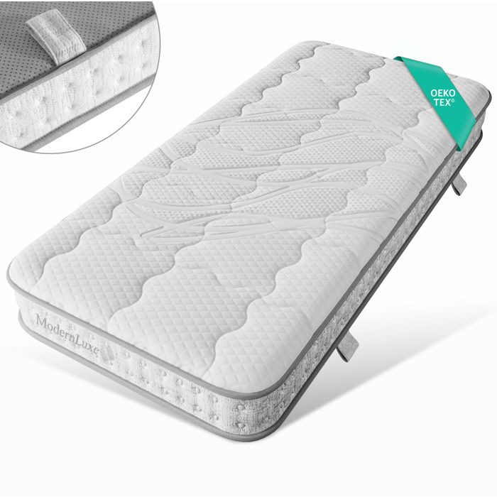 Matelas 90x190 cm 7 zones à ressorts ensachés et mousse froide H3 15 cm orthopédique respirant VEVXYN