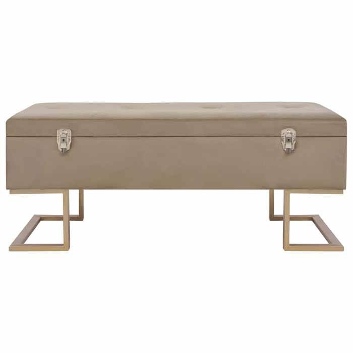 Meuble de couloir - Banc avec compartiment de rangement 105 cm Beige Velours - design élégant - pour maison(26575）