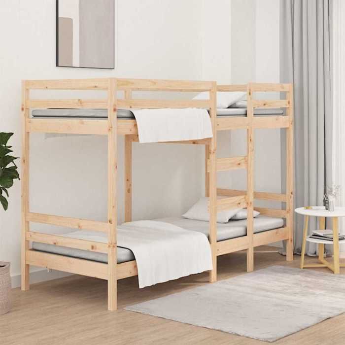 Stable&robuste Lit superposé sans matelas 90x200 cm bois de pin massif avec manuel de montage &01_2063