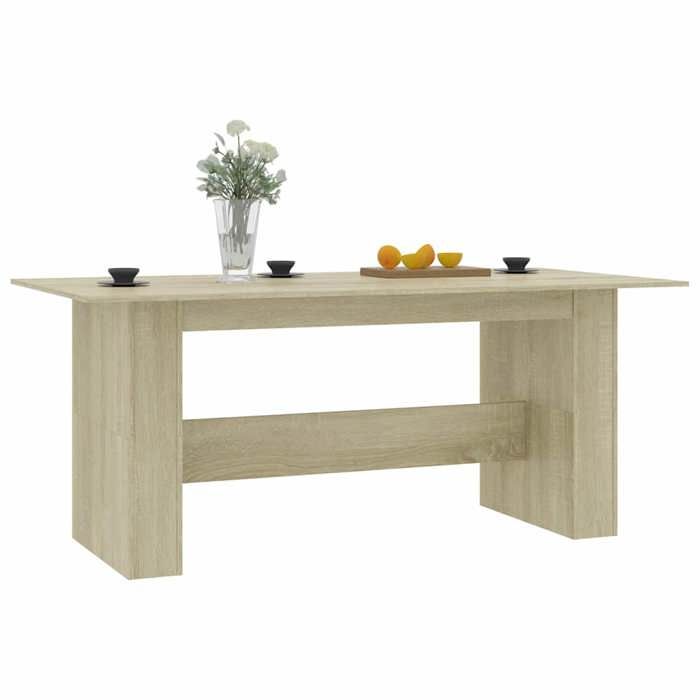 Elégance-Chic Table à manger - Chêne sonoma - 180x90x76 cm - Bois d’ingénierie - Table de Repas - Meuble à Manger_001640688