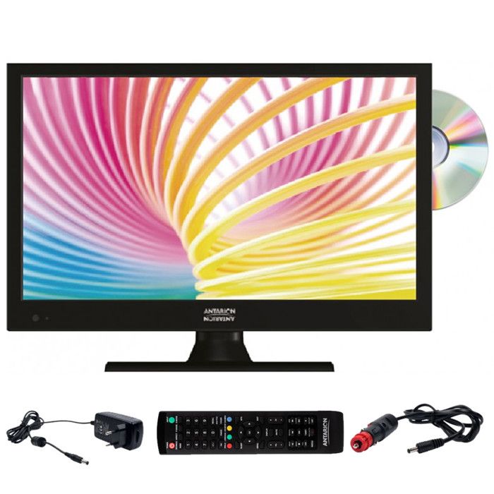 ANTARION TV LED 16"" 40cm T&eacute;l&eacute;vision HD TNT Camping 12V DVD int&eacute;gr&eacute;