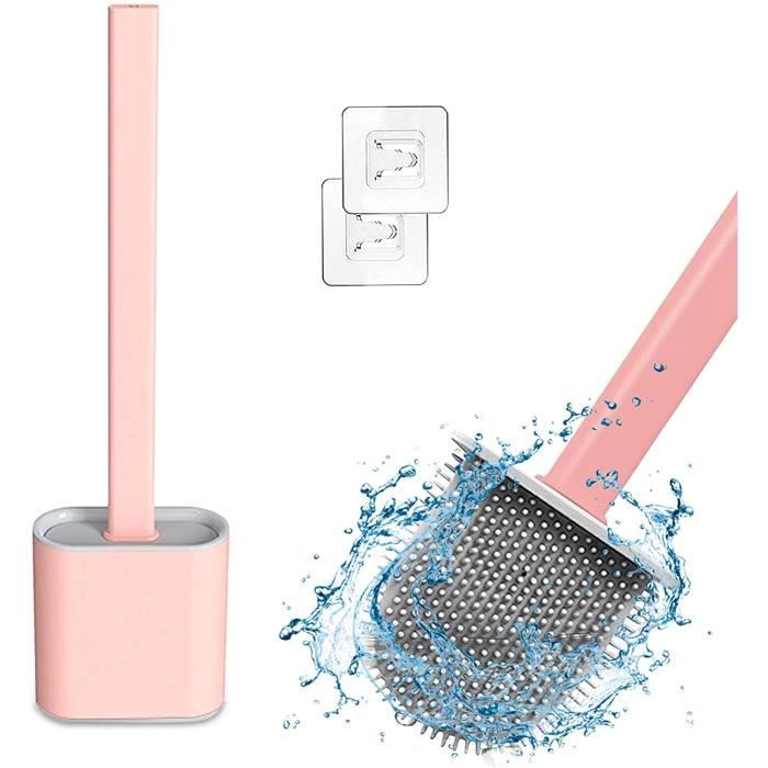 Brosse WC Silicone Avec Distributeur Savon - Montage Mural Ou Debout Sans Perçage