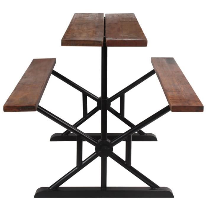 Festnight Table De Bar Et Bancs En Bois 180x50x107 Cm Meuble De