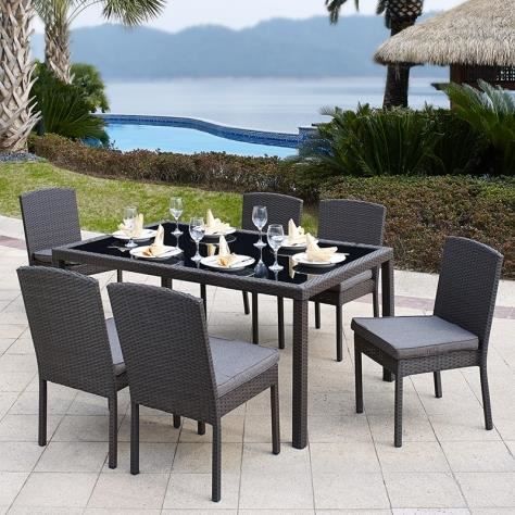 Salon De Jardin Tressee Table 6 Chaises En Resine Achat Vente Ensemble Table Et Chaise De Jardin Salon De Jardin Tressee Ta Cdiscount