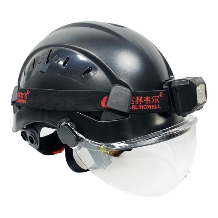 Casque De Sécurité Avec Lampe Frontale EN397 - 500 Lumens, Réglable 53-63 Cm, Rechargeable USB-C