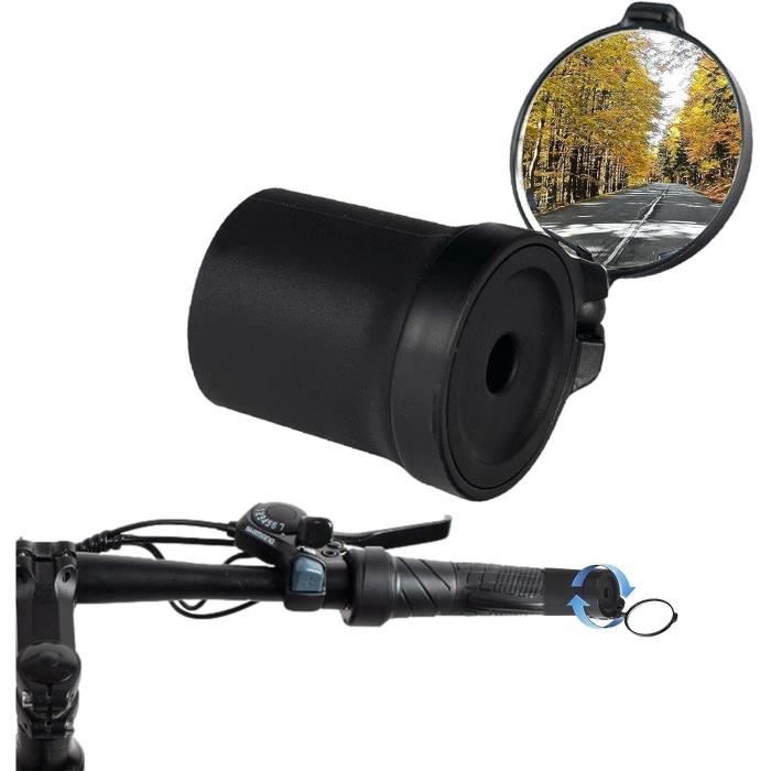 TSHAOUN 4 Pièces Rétroviseurs Vélo Guidon – Miroirs Convexes Rotatifs 360° Pour VTT Et Route
