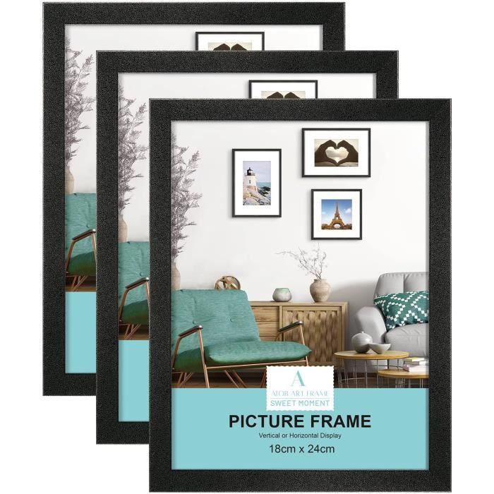 HOMIK - Cadre Photo A5 Avec Verre Acrylique - Noir - Pour Mur Ou Table - Idéal Cadeau - Protection Anti-rayures