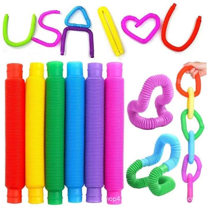 Lot De 6 Tubes Pop Sensoriels - Jouet Fidget Pour Enfants, Favoris De Fête, Anti-stress