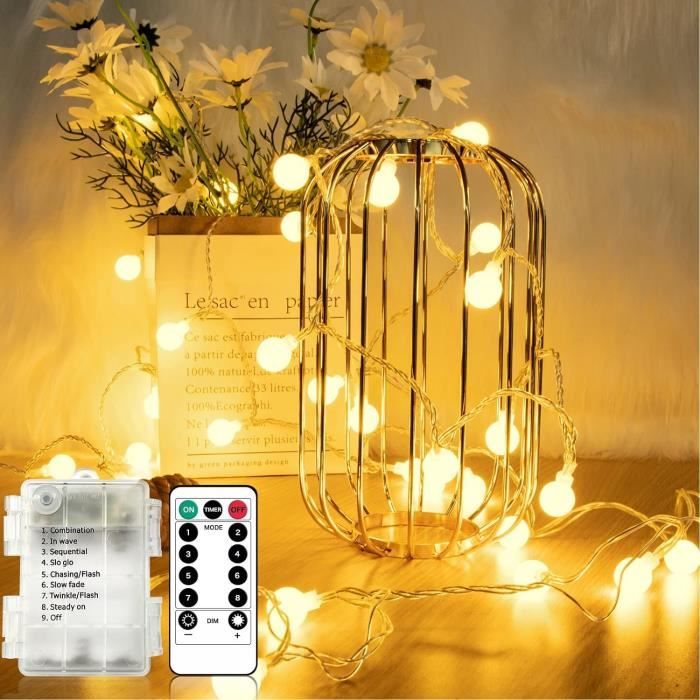 MC 40 LED Guirlande-clip lumineuse à piles - Batterie LED - 4 m - Cdiscount  Maison