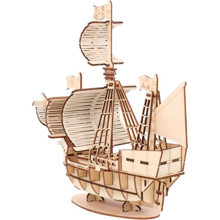 Kit Maquette En Bois De Voilier Classique à Assembler - Modèle Décoratif En Bois - Dimensions 40 X 15 X 27 Cm - À Partir De 7 Ans - Nécessite De La Colle - 8