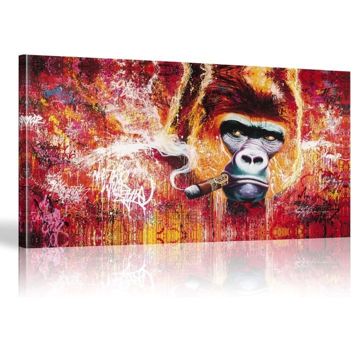 Tableau Toile Banksy 'Singe Parlement' - Reproduction Giclée Encadrée, Plusieurs Tailles