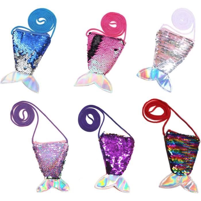 Porte Monnaie À Paillettes,6 Pcs Mini Porte Monnaie Enfant, Sirène