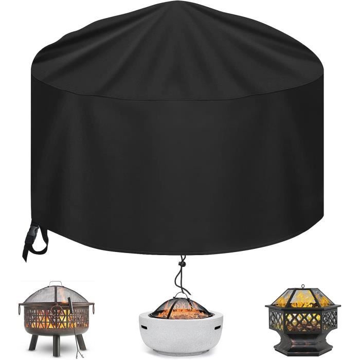 Housse De Protection Pour Plaque De Feu/barbecue Rond 80cm - Tissu Oxford 420D, Anti-UV, étanche, Cordon De Serrage