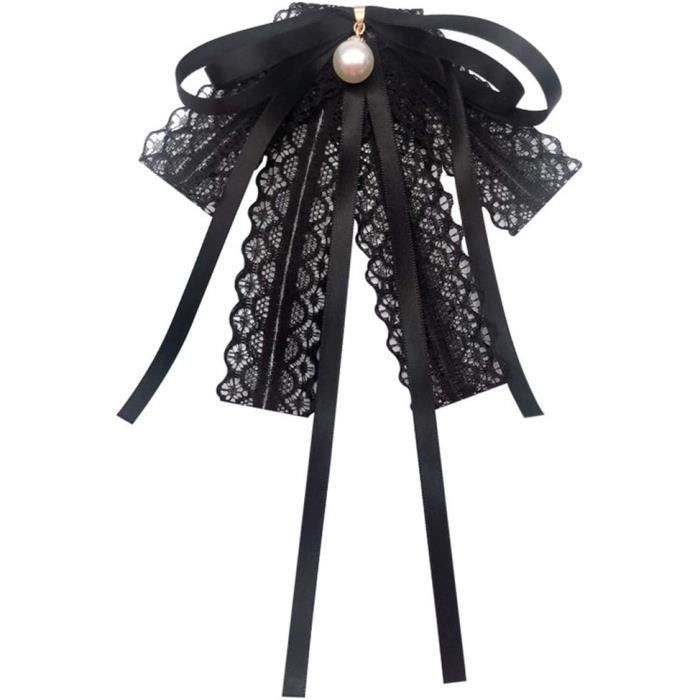 Broche Nœud Papillon En Ruban Avec Perles Cristal - Accessoire élégant Pour Robe, Chemisier - Cadeau Fête, Mariage