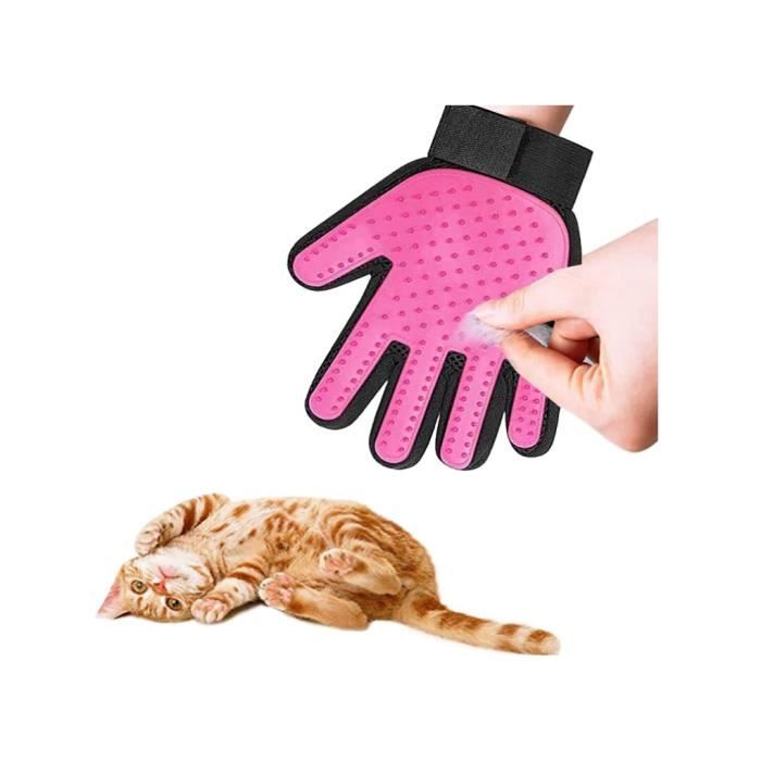2 pcs Gant Brossage Chat Gant Chat Poil Gant de Toilettage Silicone 4 en 1 pour Chien Gant Brosse Chat Chiens Toilettage rose - sh