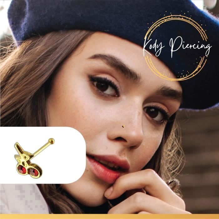 Faux Piercing En Acier Inoxydable Sans Nickel - Pour Nez, Sourcil, Lèvre - Tailles 3, 4, 5 Mm - Couleurs Noir, Doré, Rose, Acier