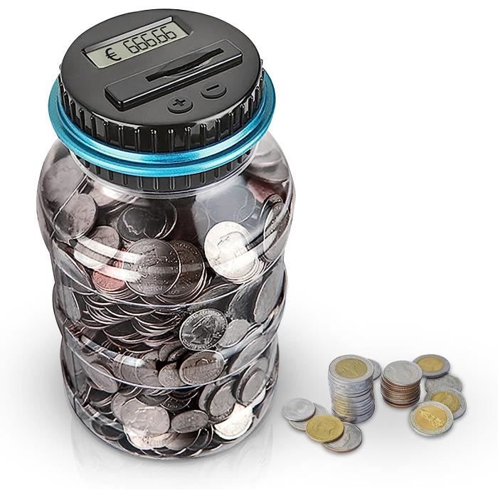 Tirelire Electronique 1.8L Compteur Automatique de Pièces EUR