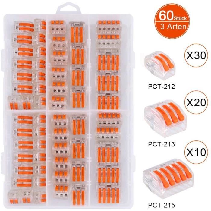 Lot De 34 Connecteurs à Levier TB221 – Connexion Rapide, 240V, Pour Fils électriques