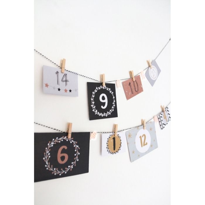 Kit Calendrier De L'Avent DIY 2025 - 24 Boîtes Cadeaux à Remplir - Décorations Noël Jaune, Motifs Flocons, Clochettes - Réutilisable, Carton épais